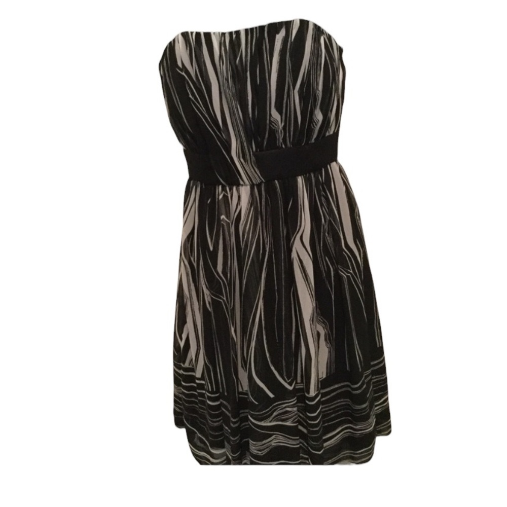 MaxandCleo strapless vertical print dress size 4